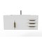 Castello Usa Nile 48" Wall Mounted White Vanity With White Top AndAnd Gold Handles CB-MC-48W-GLD-2053-WH - alternate 1